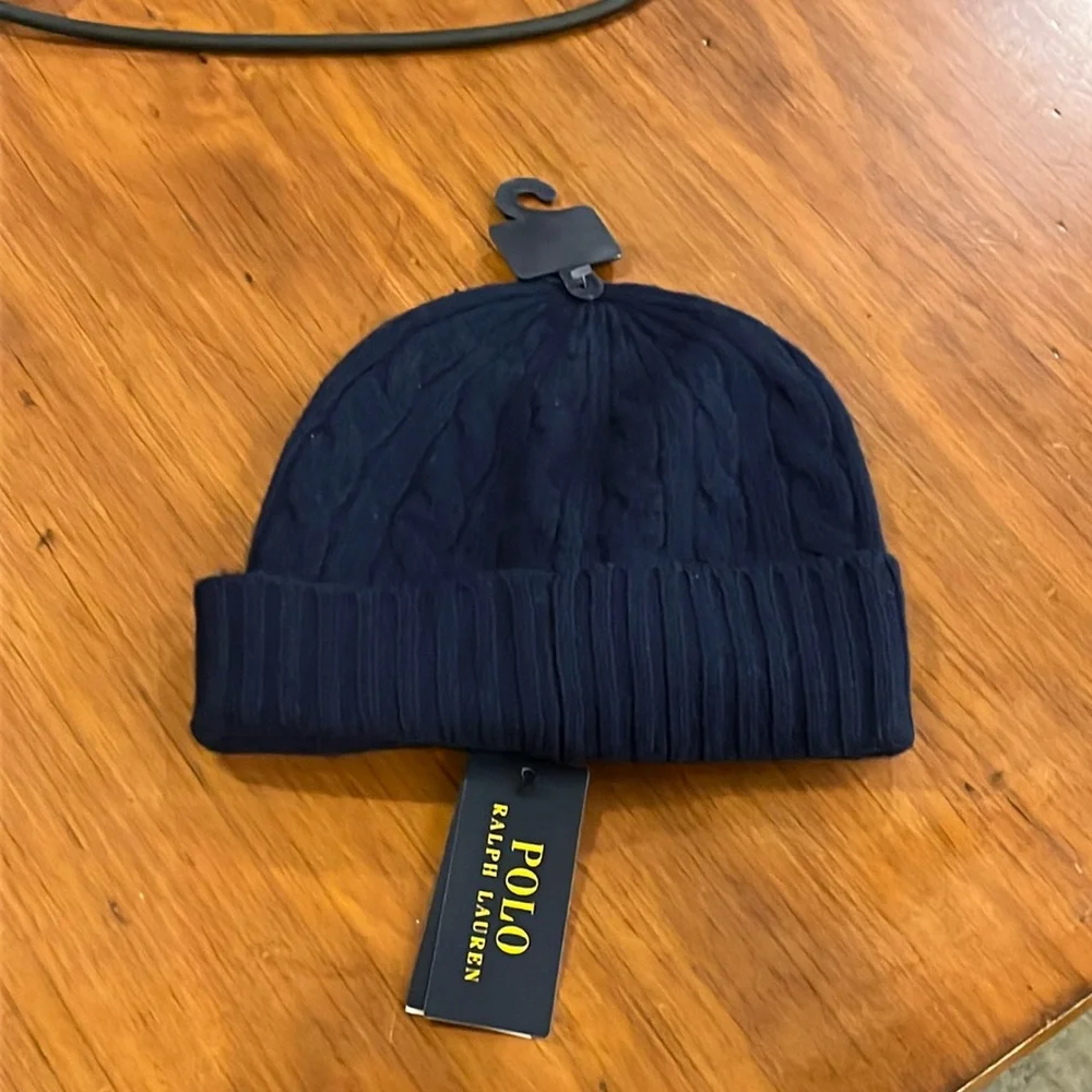 Polo Ralph Lauren Winter Beanie Cuff Cable Knit Hat new blue Mens Women’s